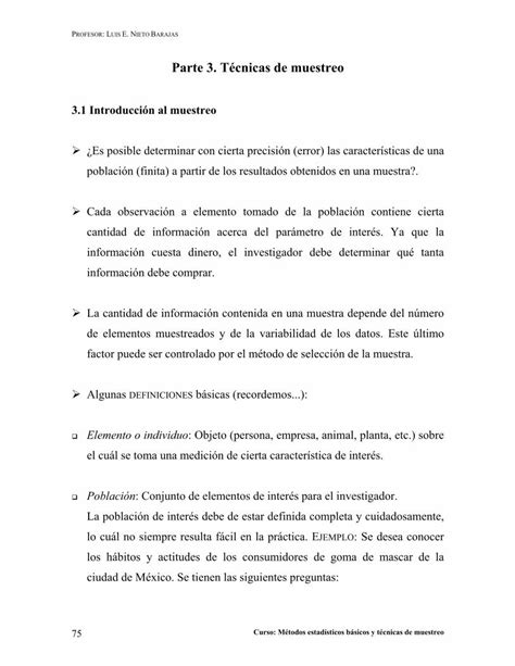 PDF Parte 3 Técnicas de muestreo ITAMallman rhon itam mx lnieto