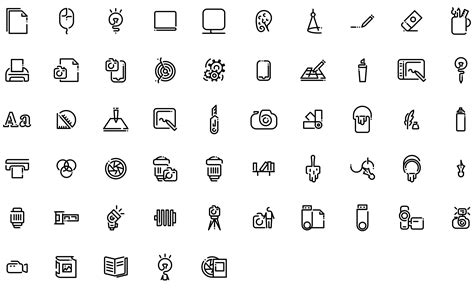 Minimal line icons - Round Icons