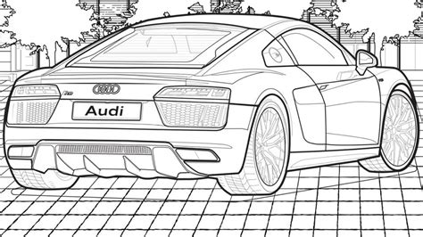 Kolorowanka Audi R8 Spyder Pobierz wydrukuj lub pokoloruj online już