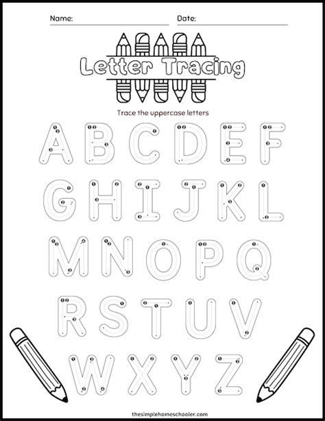 Fun And Free Letter Tracing Worksheets Easy Print The Simple