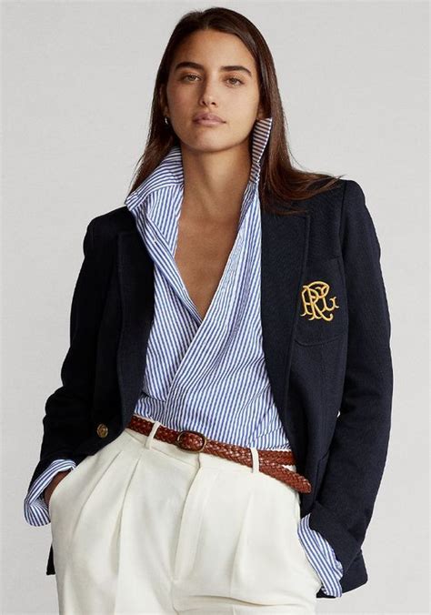 Woman Wearing Ralph Lauren Preppy Outfit Ralph Lauren Preppy Ralph Lauren Blazer Ralph Lauren