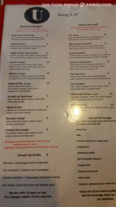 Menu At Uptown Cafe Warrenton