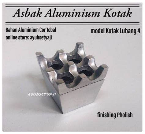 Asbak Aluminium Kotak Lubang 4 Asbak Hotel Antik Asbak Kotak Unik