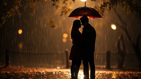 Couple under one umbrella in the rain 32456746 Stock Photo at Vecteezy