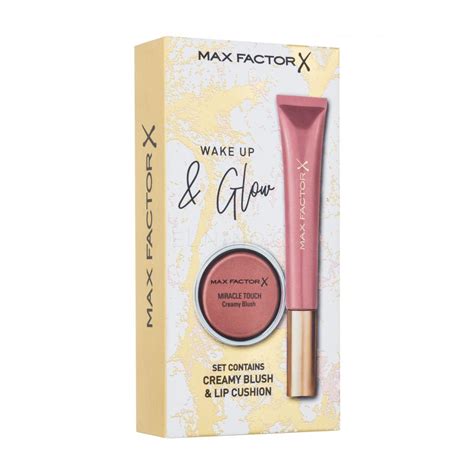 Max Factor Wake Up And Glow Dárková Kazeta Lesk Na Rty Colour Elixir Lip Cushion 9 Ml Tvářenka