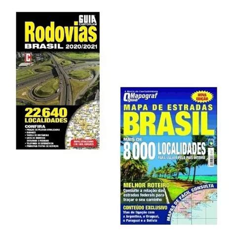 Kit Guia Rodoviario 2021 Mapa Brasil Estradas Dobravel MercadoLivre