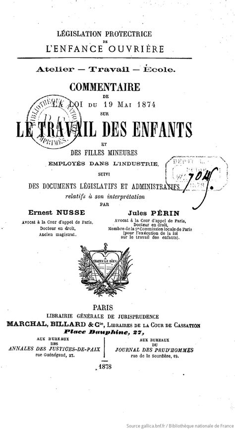 Commentaire De La Loi Du Mai Sur Le Travail Des Enfants Et Des