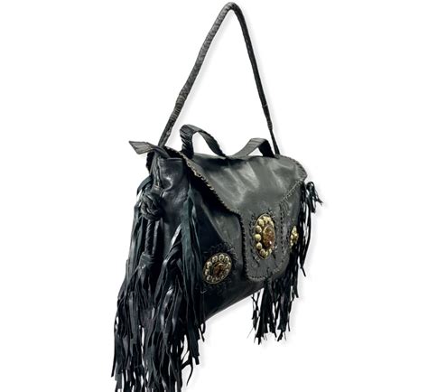 Bolso maletín tribal boho grande color negro IBAGS BELTS