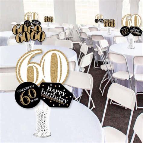 Big Dot Of Happiness Adult 60th Birthday Gold Centerpiece Showstopper