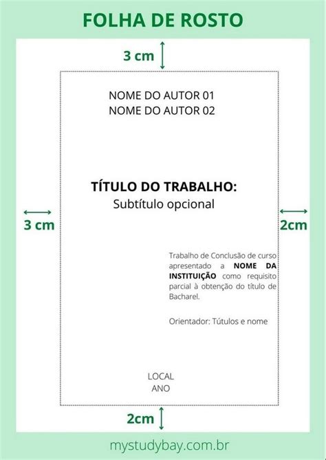 Folha De Rosto O Que E Como Fazer Modelo Pronto Abnt Normas E Hot Sex