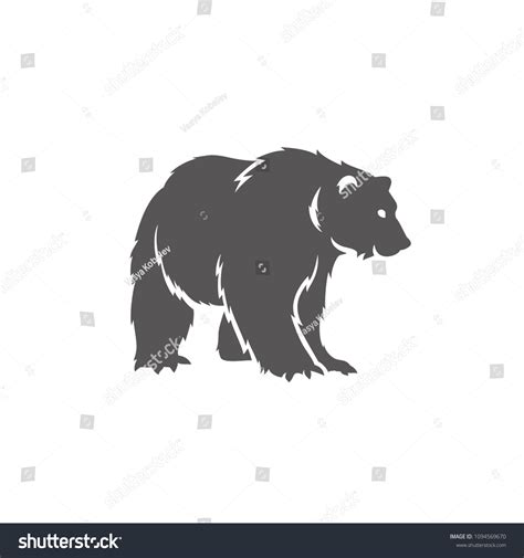 Bear Silhouette Isolated On White Background Stock Vector (Royalty Free ...