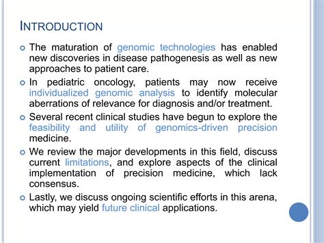 Personalized Medicine In Pediatric Cancer Ppt