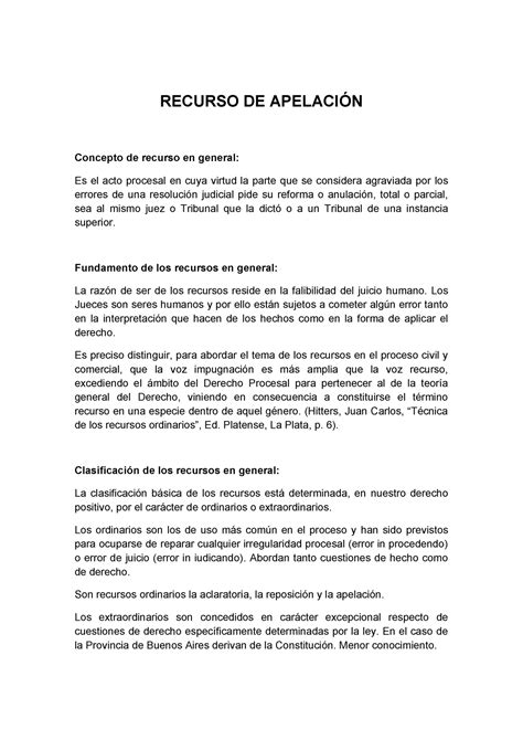 Recurso De Apelacion Cuadro Sinoptico Recurso De ApelaciÓn Concepto