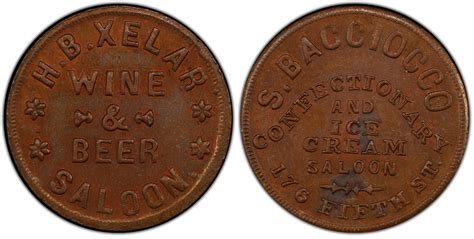 1861 65 Token F 640C 9a Copper PE Mule Xelar Bacciocco KY BN