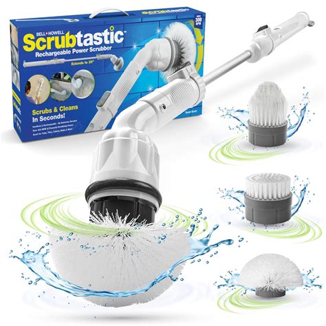 Buy SCRUBTASTIC Electric Spin Scrubber, Rechargeable Power Scrubber/Shower Scrubber with Long ...