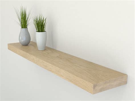 150mm Deep Oiled Solid Oak Floating Shelf Oak Wall Shelves Etsy