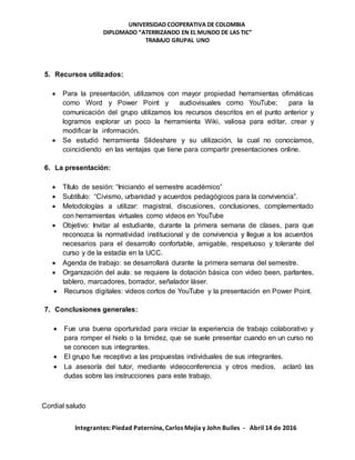 Informe Trabajo Grupal Piedad Carlos John Pdf