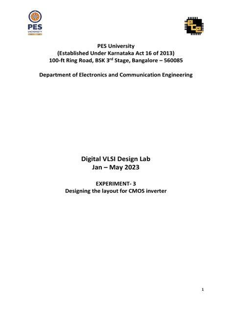 Layout Manual - CMOS Inverter - Exp 3 | PDF | Integrated Circuit ...