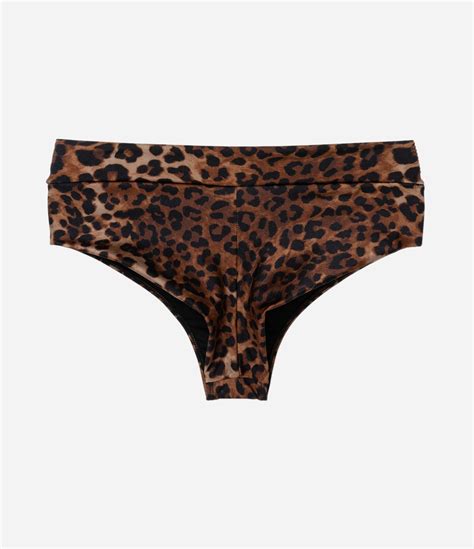 Biquíni Calcinha Hot Pants em Microfibra Animal Print Onça Fio Duplo Curve Plus Size Marrom