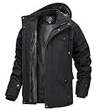 Magcomsen Herren Winter Bergangsjacke Warm Winterjacke Mit Fellkapuze