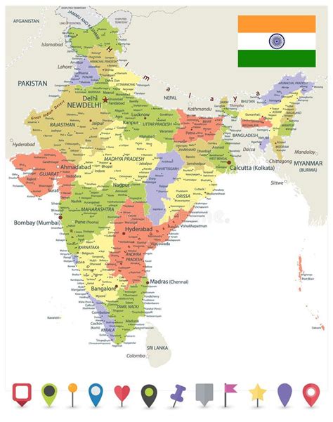 India Political Map Hd