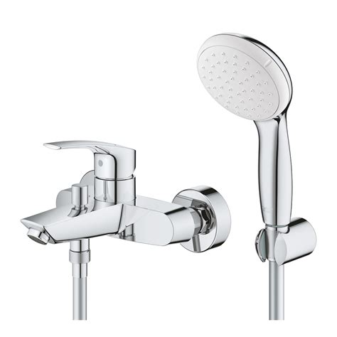 Grohe Eurosmart Badkraan Met Hendel Met Douchegarnituur Chroom Chroom