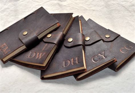 Leather Journal With Monogram for Groomsmen Gifts - Etsy