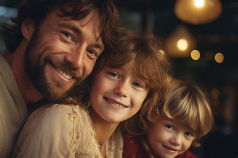 Retrato De Una Familia Afectuosa Y Amorosa Foto Gratis