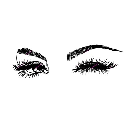 Winking Eyelashes Svg Png Hand Drawn Lash Wink Etsy Canada