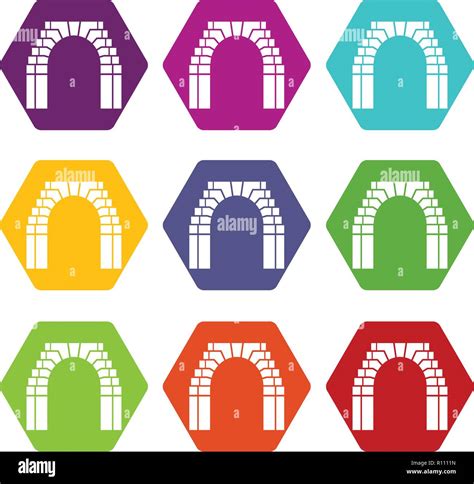 Brick Arch Icons Set 9 Vector Stock Vector Image Art Alamy