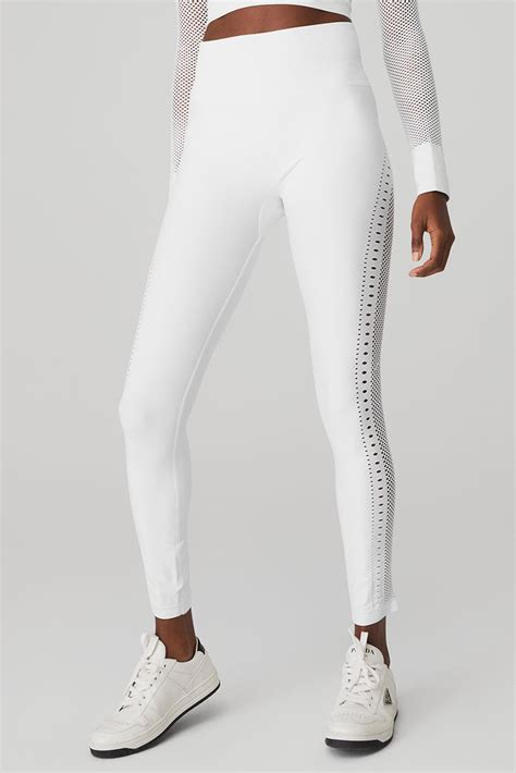 Seamless High Waist 7 8 Open Air Legging White Alo Yoga