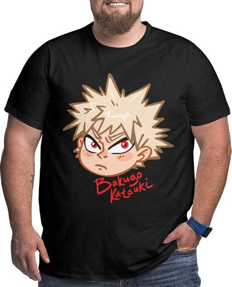 Mens T Shirt Bakugo Katsuki Short Sleeve Casual Sport Tee Xl 6xl Plus