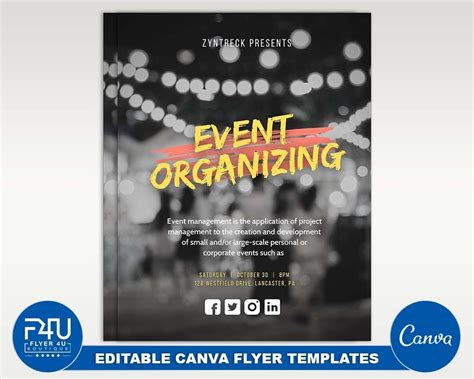 Event Organizing Flyer Diy Canva Event Organizing Flyer Template 2021