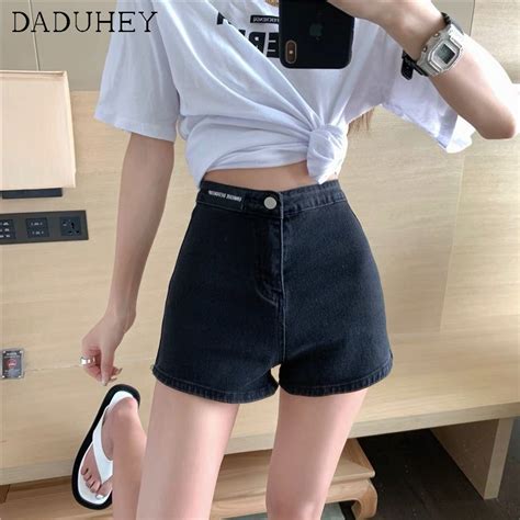 Daduhey Baju Raya Women S Denim Summer High Waist Stretch Hot Retro Shorts Shopee Malaysia