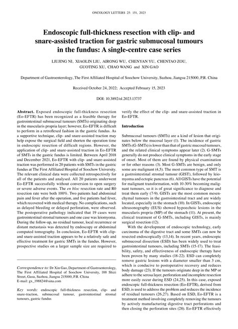 Pdf Endoscopic Full‑thickness Resection With Clip‑ And Snare‑assisted