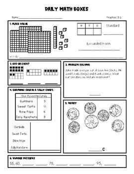 Nd Grade Daily Math Spiral Review Set By The Creative Coach April Teal