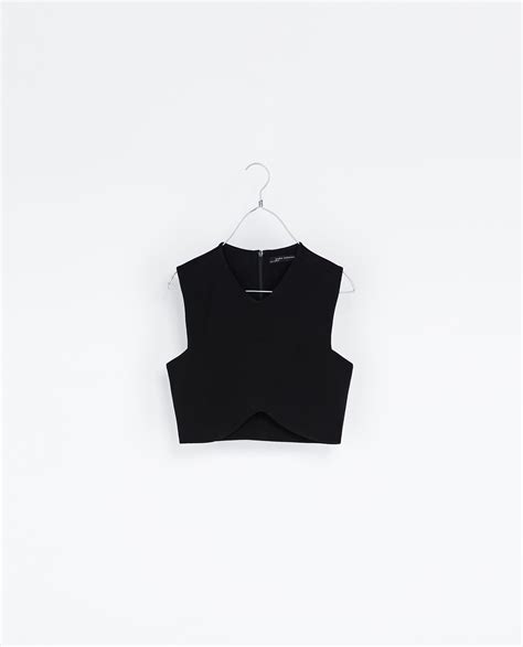 Zara Cropped Top In Black Lyst