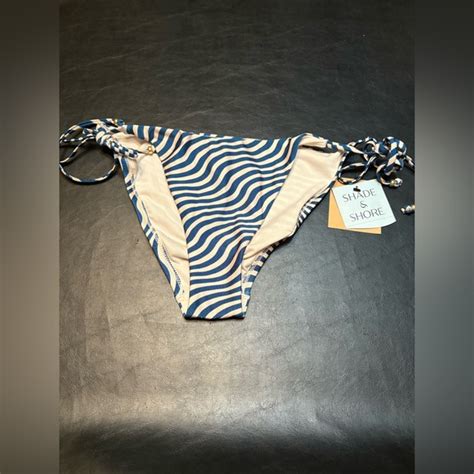 Shade Shore Swim Shade Shore Low Rise High Leg Cheeky Adjustable Bikini Bottom Size M Nwt