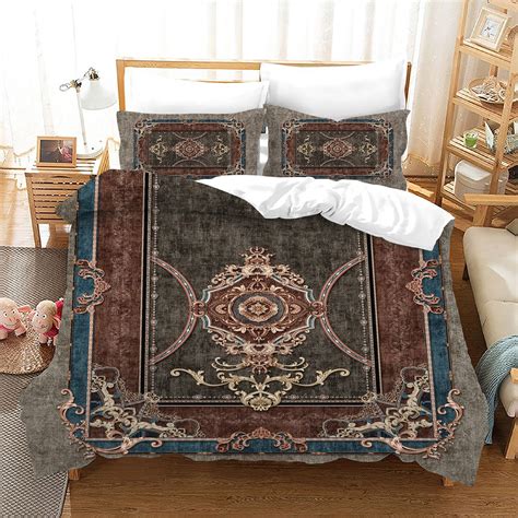 Duvet Cover Set Vintage Paisley Forms With Batik Style Etsy