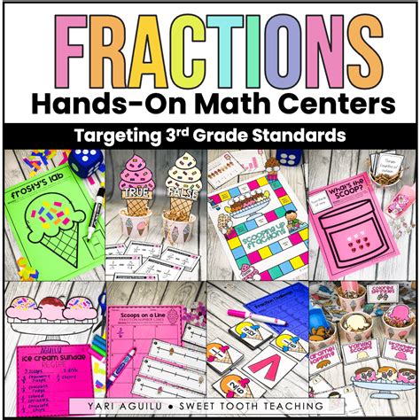 Fraction Hands On Math Centers 3rd Grade Fraction Activities Task