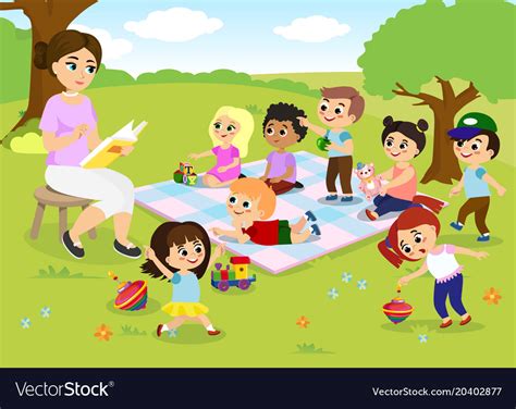 Children S Activities At Royalty Free Vector Image