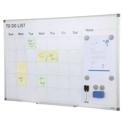 Vevor Tableau Blanc Magn Tique Avec Planning Calendrier Effa Able Sec