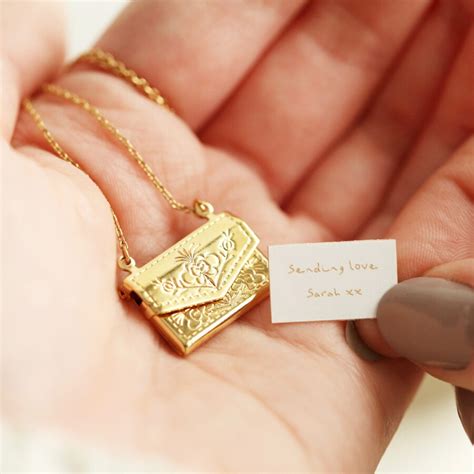 Personalised Envelope Necklace With Hidden Charm Lisa Angel