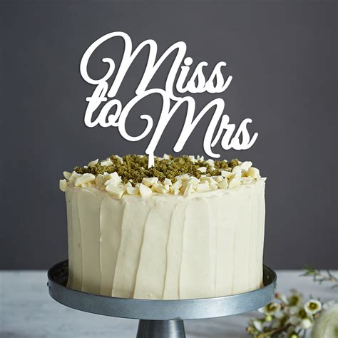 Miss To Mrs Cake Topper - Any Text – Inked And Etched