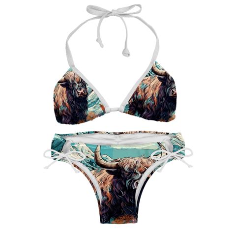 Yak Swimsuit Bikini Set With Detachable Sponge And Adjustable Strap Two Pack For Beach And