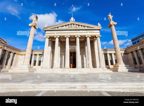 The Main Building Of The Academy Of Athens One Of Theophil Hansens