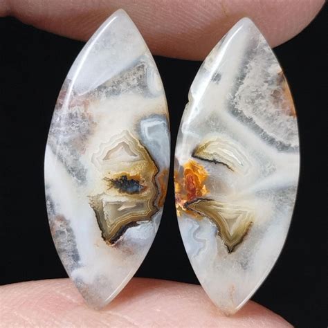 Natural Crazy Lace Agate Marquise Matched Pair Cabochon Loose Gemstone