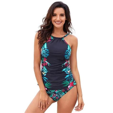 Maillot de bain Tankini à bretelles pour femmes ensemble deux pièces