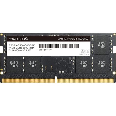 Jual TEAMGROUP Elite SODIMM DDR5 16GB 5600Mhz PC5 44800 CL46 RAM Laptop