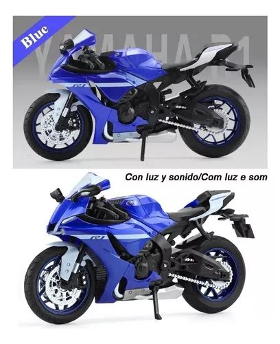 Yamaha Yzf R Miniatura Metal Moto Con Base Exhibici N U Cuotas